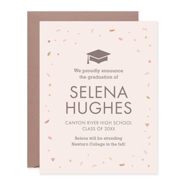 Hello Love Goods Confetti High School or College Graduation Announcements