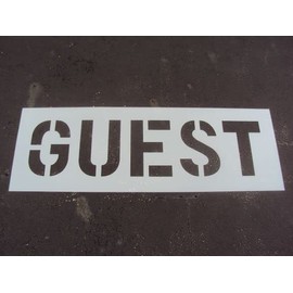 10" GUEST Stencil - Actual 10 Inch Letters - Parking Lot Stencil - 60 Mil (1/16") American Striping Co.