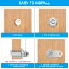 PATIKIL キャビネットカムロック キー付き 4個1-1/6"(30mm) キーが同じカムロックシリンダー 亜鉛合金 クロム 引き出しロック チューブ ラーカム