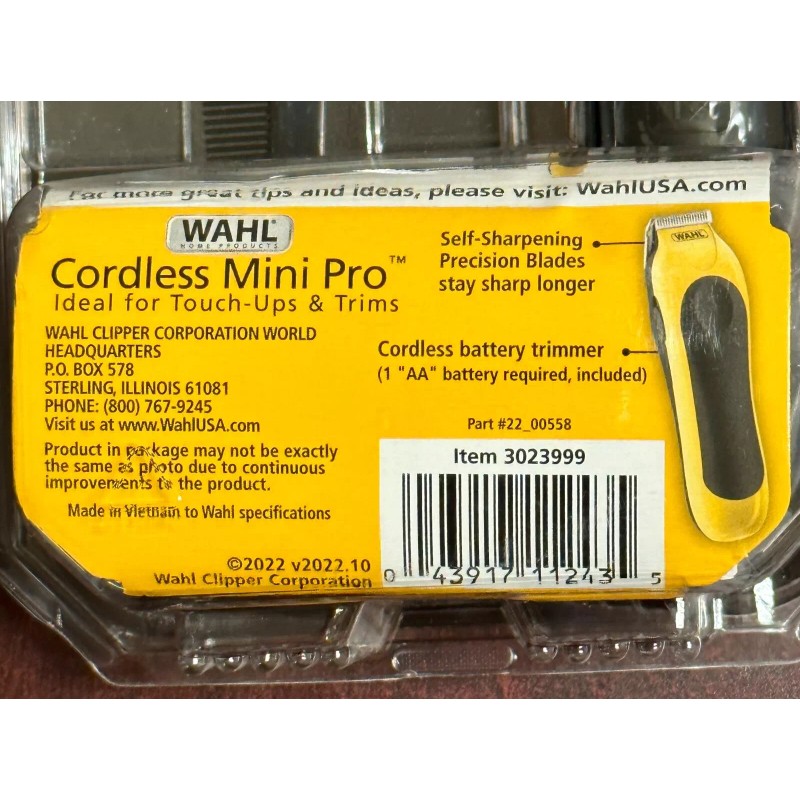 WAHL Mini Pro CORDLESS Compact TOUCH-UP Hair Beard BATTERY Precision