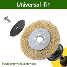 DMJJSD Joint Brush Set of 4, Compatible with Gloria Multibrush and Other Wire Brushes, Wire Brush/Brass Brush for Joint Cleaning, 10 mm Width, Weedbrush Accessories, Replacement Brush