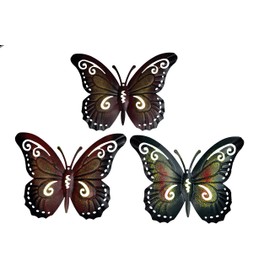 khevga Set of 3 Decorative Butterfly Wall Decoration Metal