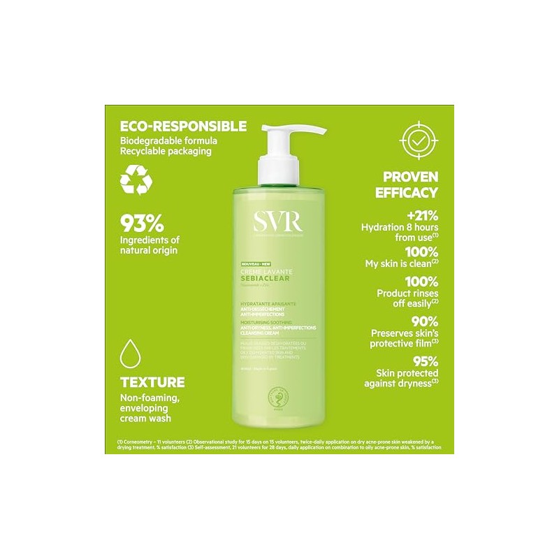 SVR Sebiaclear Creme Lavante Crema Limpiadora Facial para Piel con