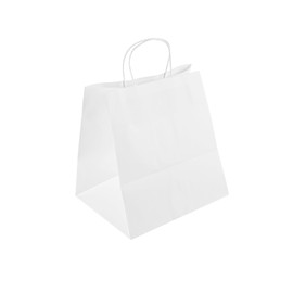 Restaurantware-Saving Nature 10.2 x 7.9 x 10.6 Inch Paper Shopping Bags, 100 Sturdy Bags with Handles - Durable, for Groceries, White Paper Retail Handle Bags, for Gifts