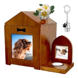 heizi Pet Buddhist Altar Urn, Memorial Box, Memorial Urn, For Cats, Dogs, Cats, Photo Pendant, Width 5.9 inches (15 cm)