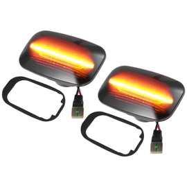 A ABSOPRO LED Side Marker Light 81730-20191 Front Driver Passenger Turn Signal Lights Fender Sidemarker Lamps for Toyota Black Lens Amber LED Light 1 Pair