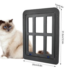 Cat Flap for Fly Screen, Afenau Dog Flaps with Magnets, Dog Flap Medium Dogs, Cat Flap Outer Door, Pet Flap for Cats/Dogs, Black (25 x 31.5 cm)