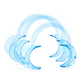 Qancekoo 3 PCS Dental Cheek Retractor Mouth Opener Size S M L C-Shaped Cheek Retractors for Teeth Whitening (Blue)