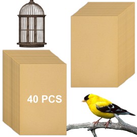 ROYJACKSON 40 Pieces Gravel Liner Paper for Bird Cage, 17x11 inch Disposable Bird Cage Liners Fecal Tray Paper Hard-Billed Birds Pet Cages Cushion for Clean