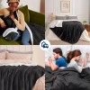 Bluelander Cobija Matrimonial Borrego Cobertor Franela Suave Calientita Color Negro