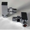 Greened House TEES Chrome Square Towel Rail/Radiator Valve Set 1/2"