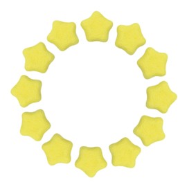 MECCANIXITY 15Pcs Felt Star for Crafts, Light Yellow Sewing Pom Poms Handmade Wool Felt Sheets 1.2" for DIY Arts and Crafts,Sewing Handcraft, Christmas Decoration