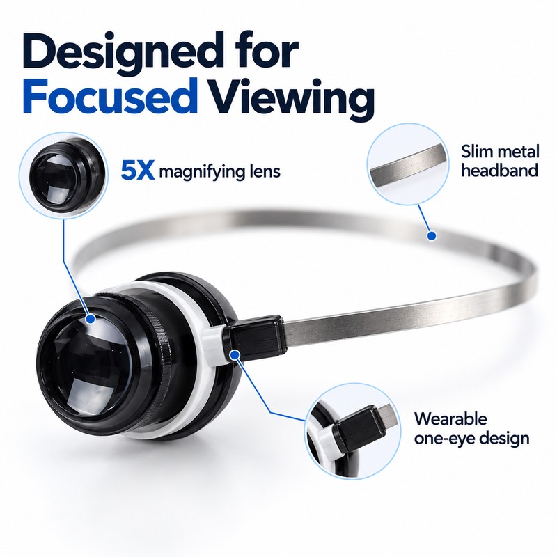 5X Watchmaker Loupe Magnifier for Watch Repair – Non-Lighted Close-Up