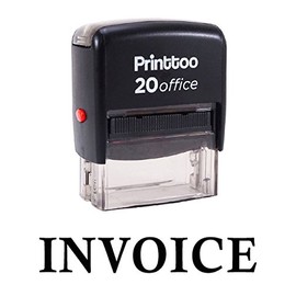 Printtoo Rubber Stamp Office Stationary Invoice Self Inking Custom Stamp-Black