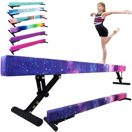 FC FUNCHEER 8FT Folding Balance Beam -Gymnastics Beam -Wood core Floor Beam - Anti-Slip Bottom -Faux Suede Cover -Stainless Hinge and Carrying Bag for Kids Training at Home …