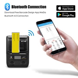 NETUM Label Maker - Bluetooth Thermal Label Printer Portable Barcode Printer Apply to Clothing, Jewelry, Retail, Mailing, Barcode, Compatible for Android & iOS System