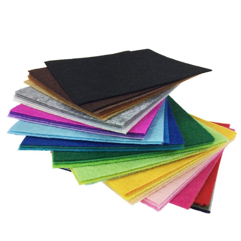 42pcs Felt Fabric Sheet 4"x4" Assorted Color DIY Craft Squares