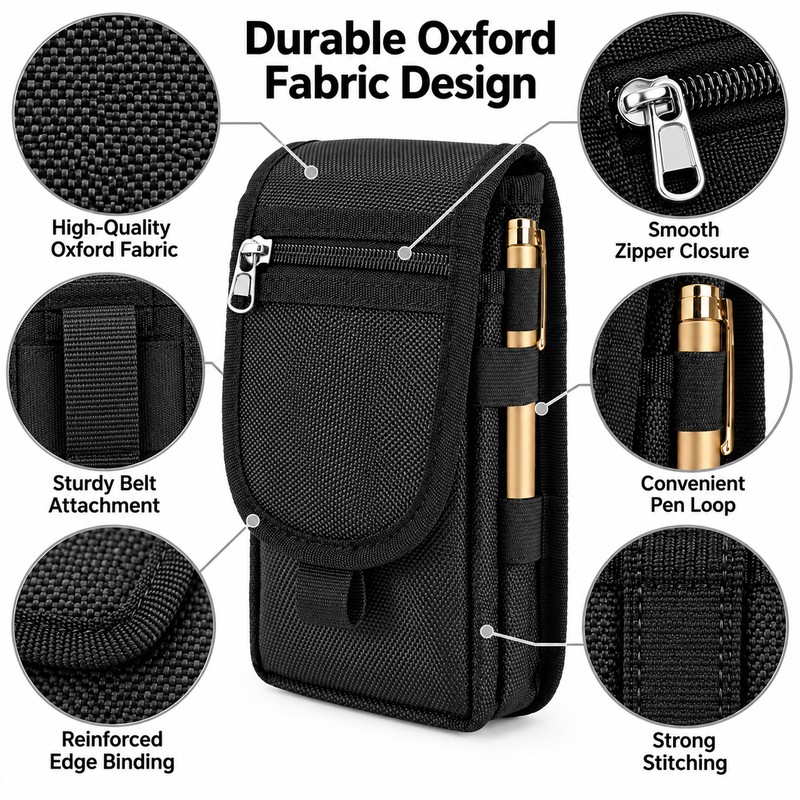 6.3 Inch Phone Belt Pouch Bag – Nylon Outdoor Mobile