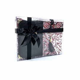 Tekbir Muslim Prayer Rug, Beads with Surah Book - Islamic Children Gift Box Janamaz - Portable Mat Carpet for Muslims Kids - Children Sajadah Mat (Red Black)