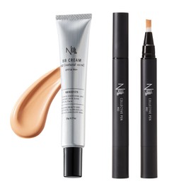NULL Collectible Pen #02 + Natural Cover BB Cream #02 Set for Standard Skin Tones
