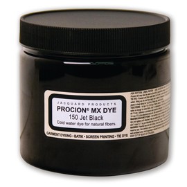 Jacquard Procion MX Jet Black Tie Dye Powder, 8 Ounce Jar for Fabric and Clothing | Permanent and Washfast