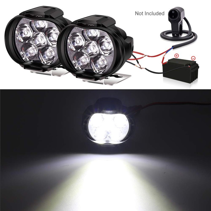 Aoling Motorcycle Fog Lamp, 12V Small LED Light, Bike Auxiliary