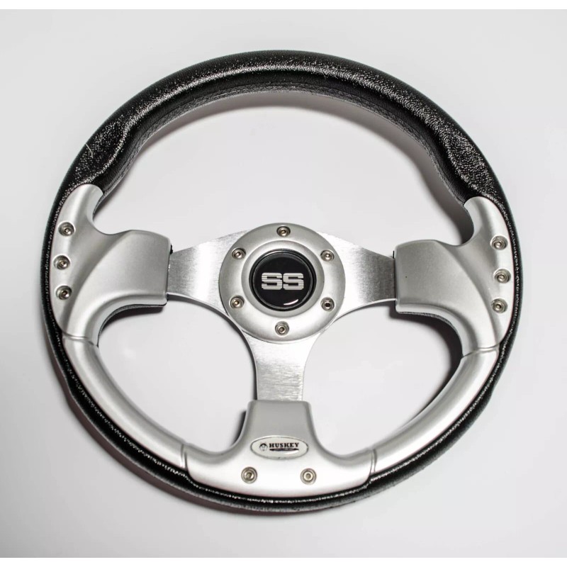 Huskey 12.5 Inch Silver Steering Wheel For Club Car DS