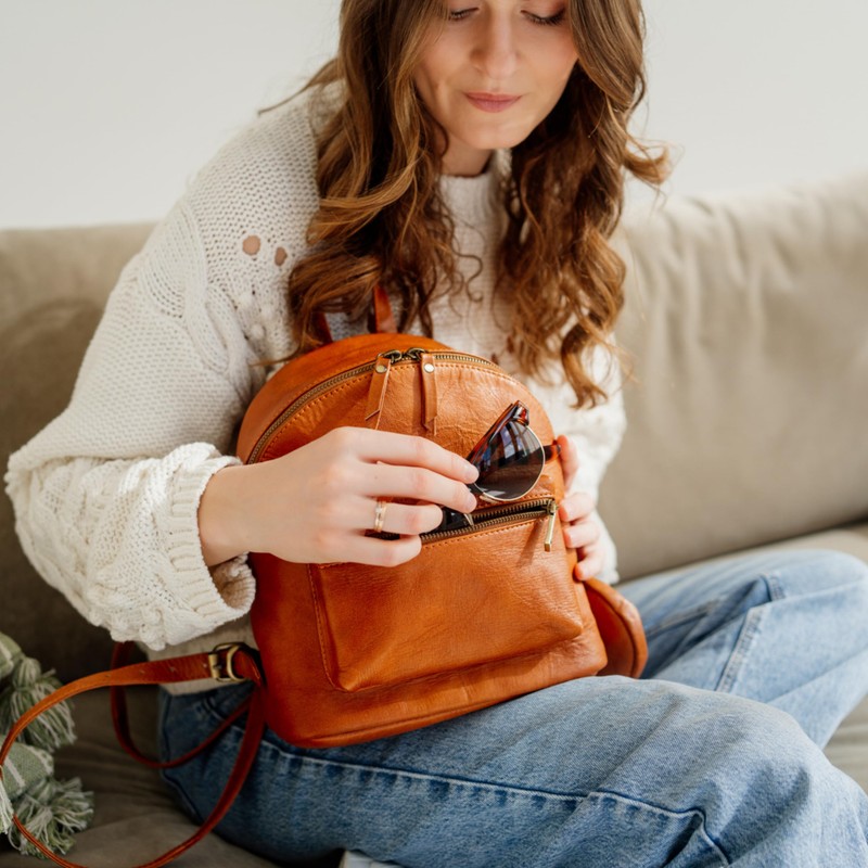 Berliner Bags Vintage Kelly Leather Backpack Small for Women -