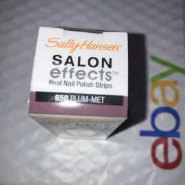 SALLY HANSEN Salon Effects Real Nail Strips 650 PLUM-MET unsealed NIB