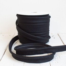 Craft Cult Large 19mm Wide Plain Piping Bias Binding Piped Trim - 25 Metre Roll (2 - Black)
