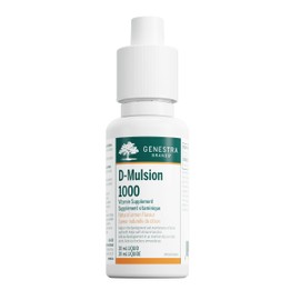Genestra Brands - D-Mulsion 1000 IU – Over 1000 Drops Per 30 ml Bottle – Emulsified Vegetarian Vitamin D3 Supplement for Kids & Adults 1 Year and Older - Helps Support Immune Function, Build Strong Bones and Teeth, Prevents Vitamin D Deficiency. Natural 