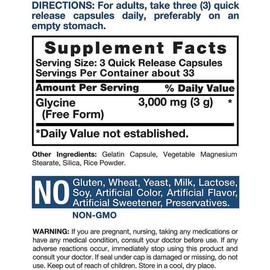 글리신 아미노산 3000mg 100캡슐 Horbaach Glycine Amino Acid 3000mg 100 Capsules Horbaach