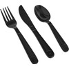 Individually Wrapped Black Heavy Weight Plastic Fork(100) + Spoon(100) +