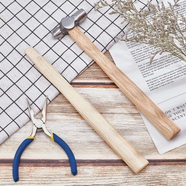 PH PandaHall 1pc Ball Peen Hammer with Two Spare Wooden Handle 4oz Dual-Headed Carbon Steel Hammer Heavy-Duty Metalworking Hammer for Household Workshop Metal Forming Repairing Rivet, 20cm/7.8"