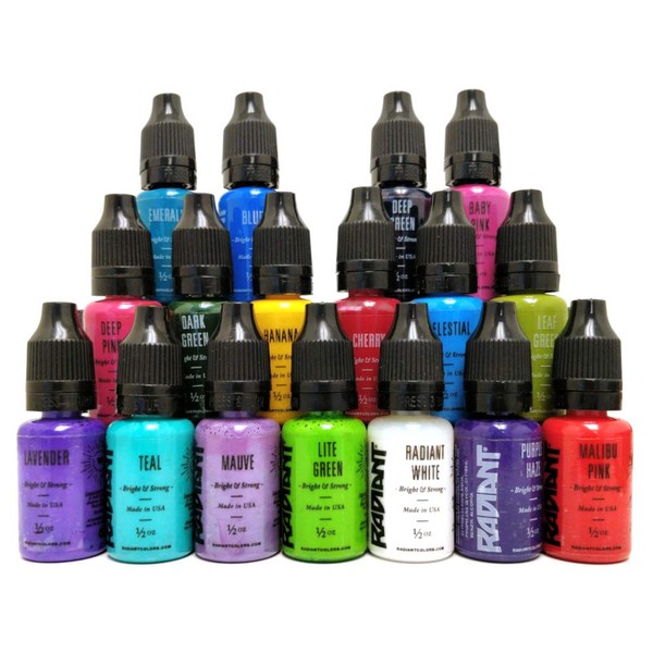 Radiant Colors Floral Tattoo Ink Set 1/2oz Bottles Kit Pigment Made in USA