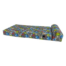 Amfuton Sleeper Chair Folding Foam Beds, Portable Convertible Bed 6 x32x70 Blue Tropical