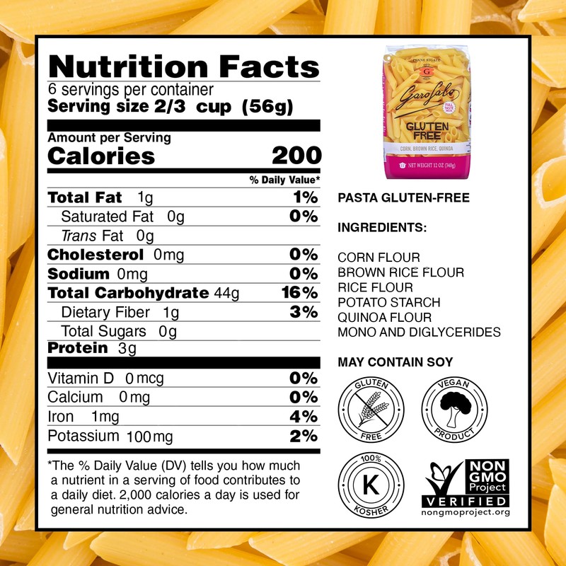 Garofalo - Premium Gluten-Free Penne Pasta, Italian Made, Corn, Rice,