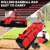 TYRONAL Baseball Bag with Wheels for 4 Bats,Soft Rolling Baseball