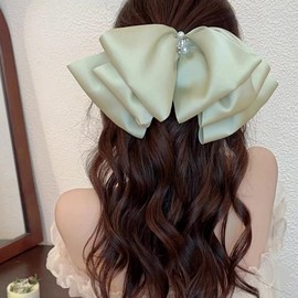 3-Tier Big Ribbon Barrette, Green, Ribbon Clip, Lolita, Yume Cute, Gothic Lolita Hair Clip, Hairpin, Hair Accessories