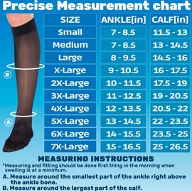 ABSOLUTE SUPPORT Made in USA - Sheer Compression Socks for Women 20-30mmHg | For Swelling, Lymphedema, DVT, Post Surgery Recovery,3 Pairs - Black, Large, A205