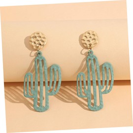 BESPORTBLE 1Pair Cute Cactus Earrings for Women Fashionable Ear Jewelry Unique Design for Beach Parties Weddings and Dating Skin Friendly Lightweight Fashion Accessory
