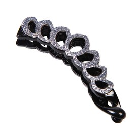 Bonaventure A20128h Sparkly Glitter Flower Banana Clip, Women's Hair Accessory, Hair Clip, Popular Brand Hair Tie, Hair Clip,, grey (grey marl)