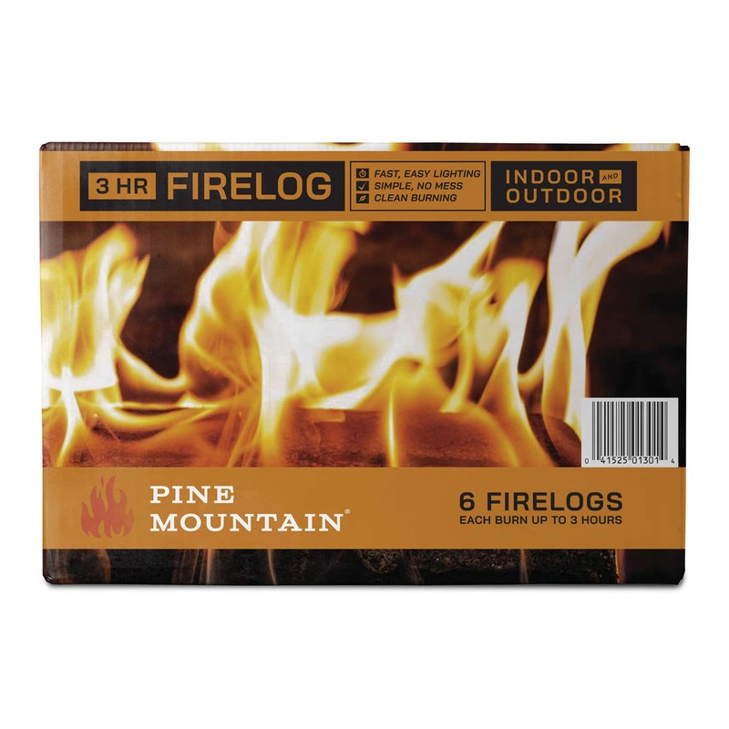 Pine Mountain 100% Natural Classic Firelog, 3-Hour Burn Time, 6
