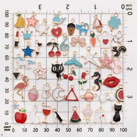HEJINYUN Charm Parts, Oil-dripping Alloy, Cute Charm Set, Thanksgiving Charms, Small Pendants, Charms, Accessory Parts, DIY Handmade Accessories, Pendant Crafts, Set of 100, Alloy Steel, 2