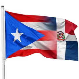 Dominican Republic Puerto Rico Flag 3x5 Ft Flag 3x5 Feet Nylon Outdoor Indoor 3x5 Foot Fla gwith Brass Grommets