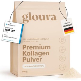 Premium Collagen Powder, 100% Pure Collagen Hydrolysate Type 1 & 3, 500 g - Bioactive, Tasteless, Free from Additives, Good Solubility