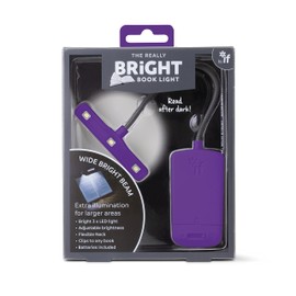 IF The Really Bright Book Light - Purple. Super Bright Reading Lights for Books in Bed – Flexible Book Light Clip On – A Great Book Lamp with Batteries Included
