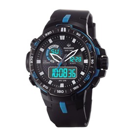 PASNEW Watch with Stopwatch Alarm Calendar,Dual Display Large Dial Sport Watch,Outdoor 30M Waterproof for Teens Boy's Wrist Watch Black