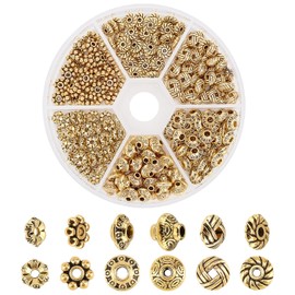 PandaHall PH Flolwers Ampliaciones 6 Piezas Estilo Antiguo Dorado 300pcs