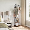 ELYKEN Coat Rack Freestanding, Hall Tree with 3 Storage Shelves